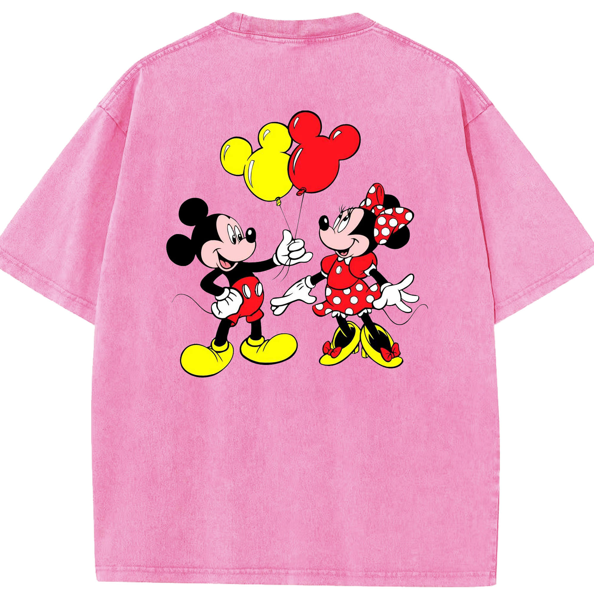 （画像用） ミッキーマウス Mickey Mouse 綿100% ヴィンテージ風 半袖Tシャツ（背面プリント）